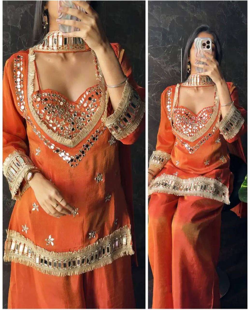 SRK 5326 SILK BEAUTIFUL DESIGNER LOOK PARTY WEAR LADIES SUIT