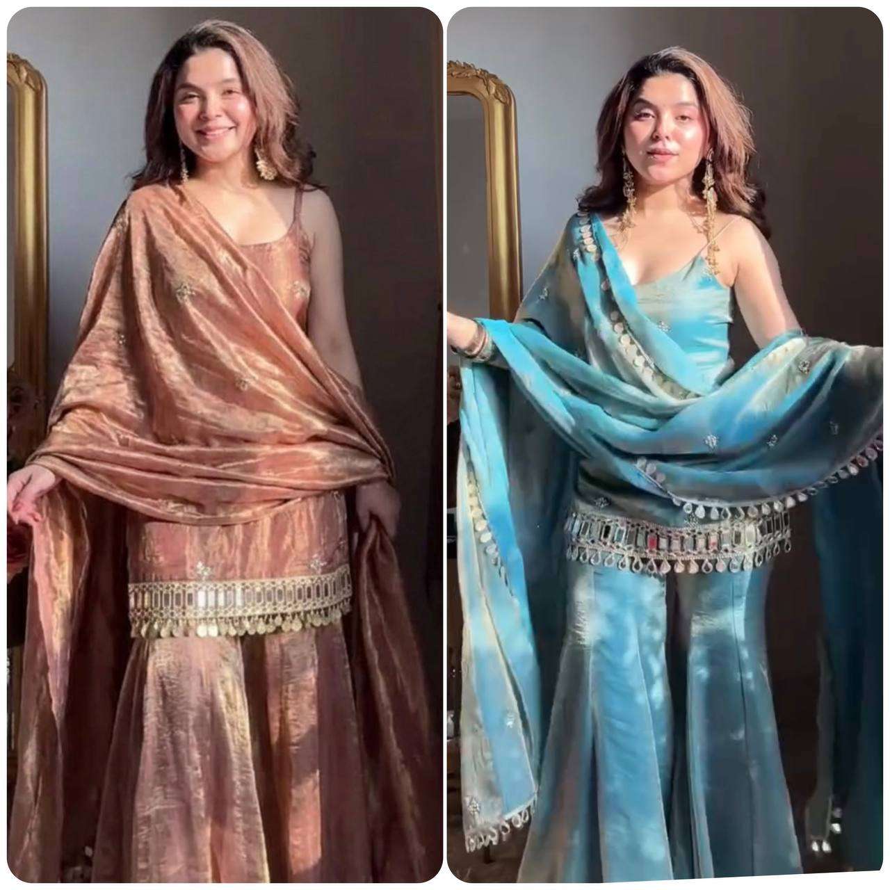 SRK 5334 BEAUTIFUL PARTY WEAR DESIGNER LOOK LADIES SHARARA SUIT