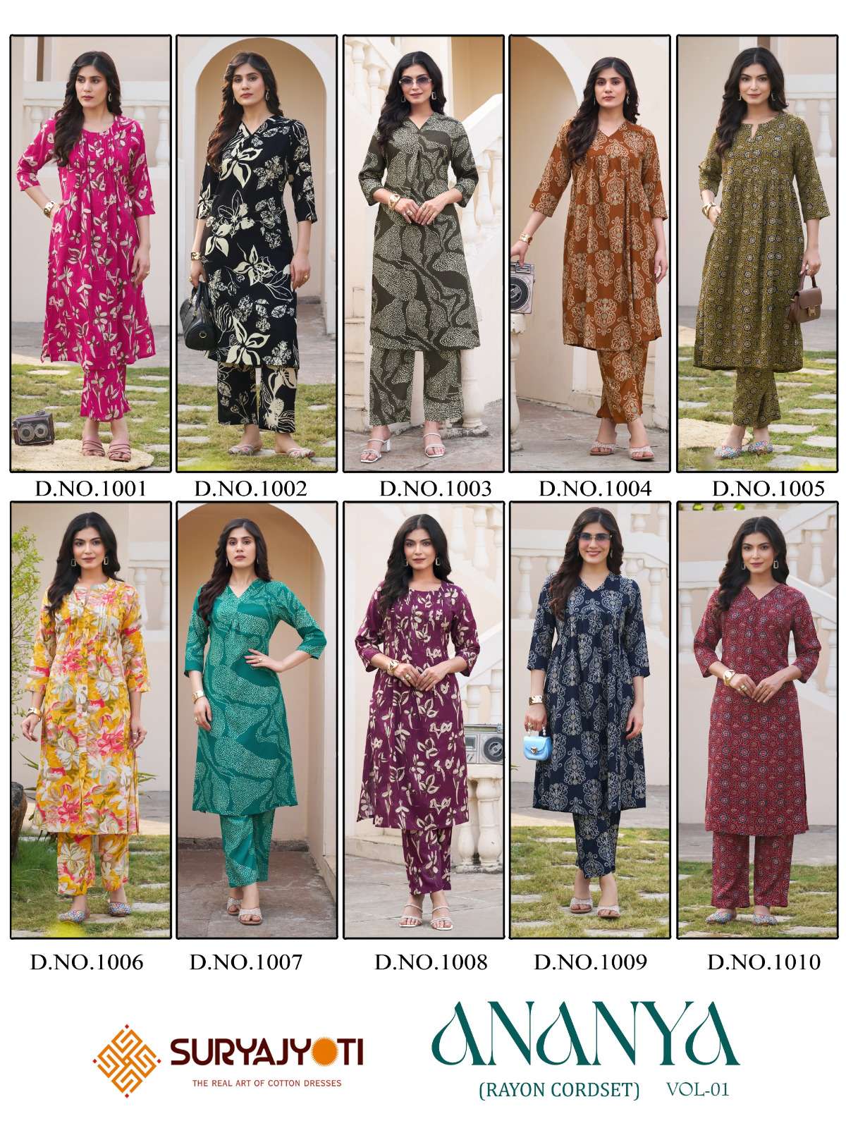 SURYAJYOTI ANANYA VOL 1 RAYON PRINT FANCY SUMMER WEAR KURTI WITH BOTTOM PAIR 
