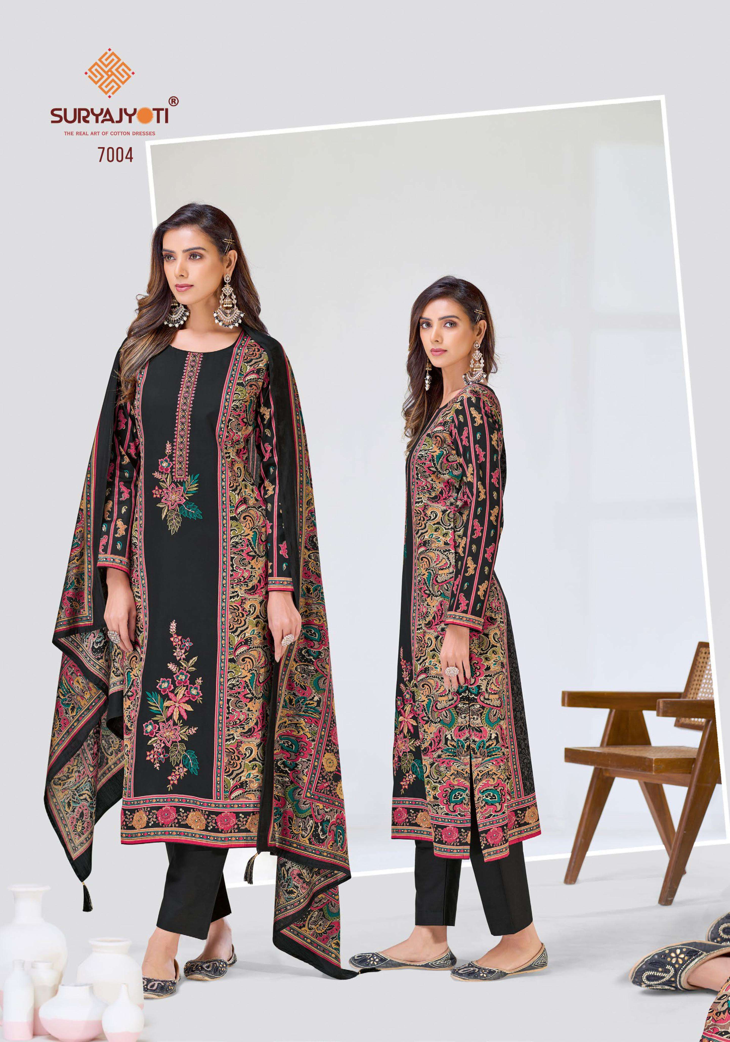 SURYAJYOTI KAAMINI VOL 7 JAM SATIN PRINT WITH EMBROIDERY WORK SUIT