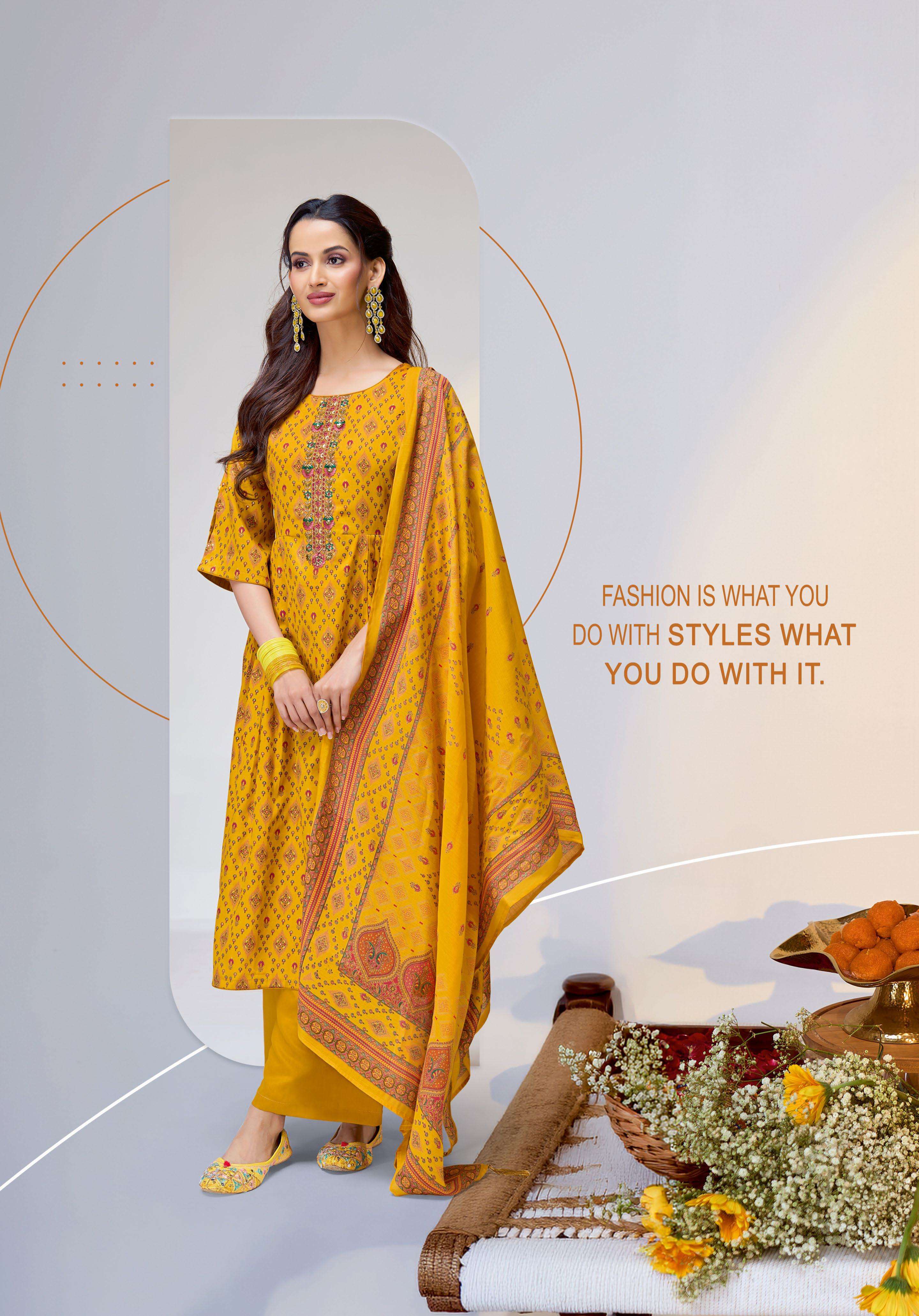 SURYAJYOTI KALKI VOL 35 JAM SATIN PRINT WITH FANCY EMBROIDERY WORK SUIT