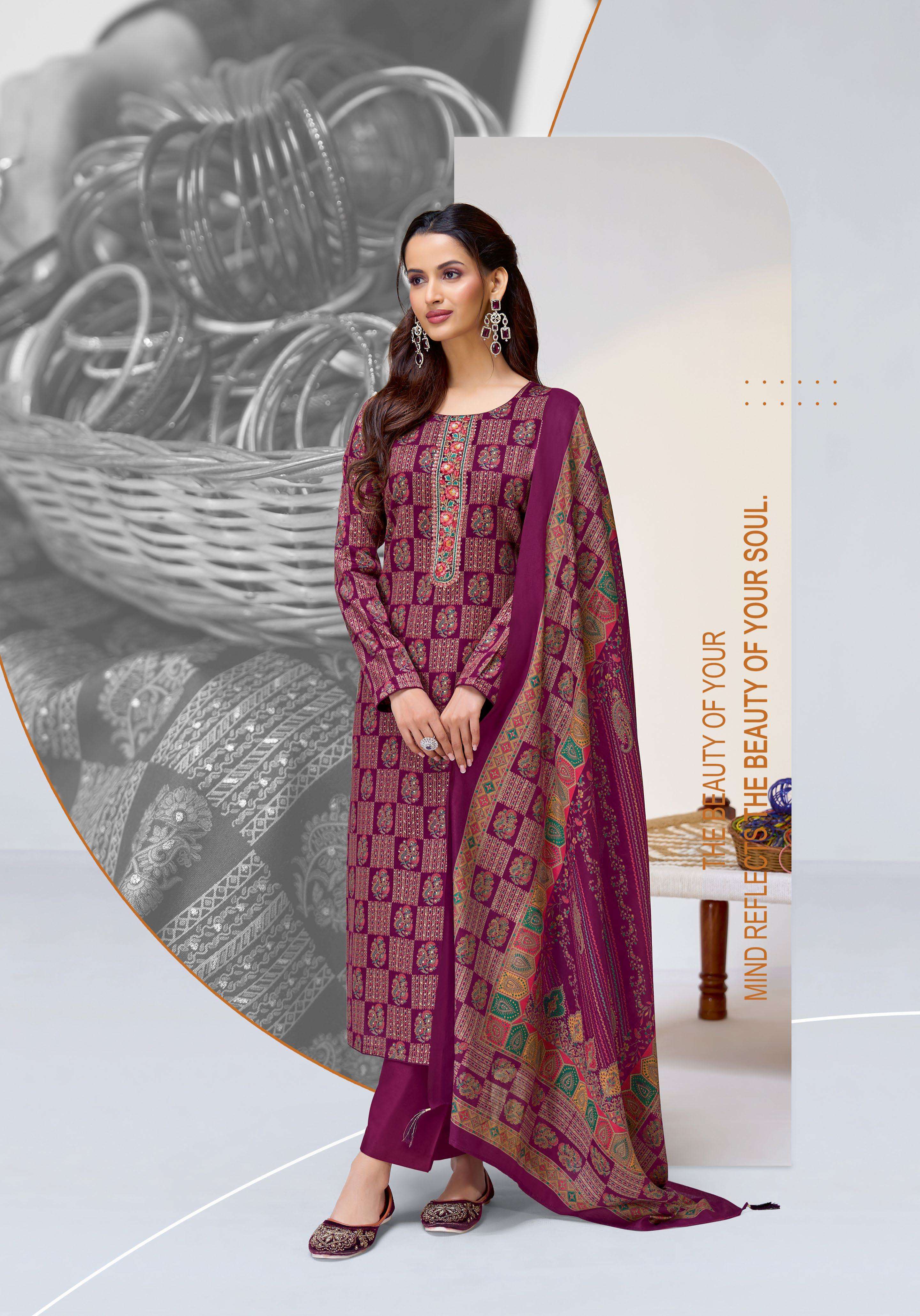 SURYAJYOTI KALKI VOL 35 JAM SATIN PRINT WITH FANCY EMBROIDERY WORK SUIT