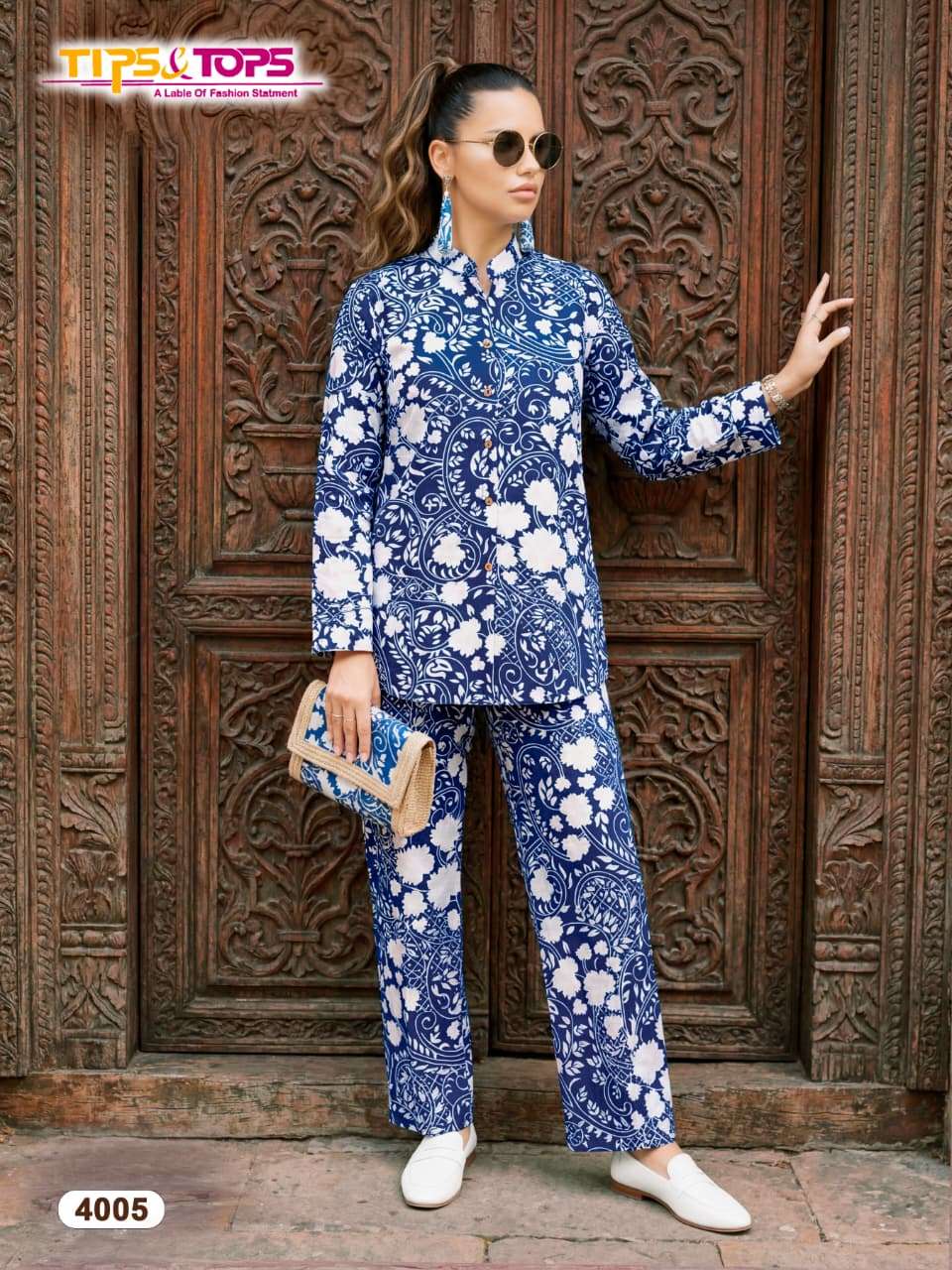 TIPS AND TOPS COTTON TRENDS VOL 4 COTTON PRINT LADIES SUMMER WEAR CO-ORD SET