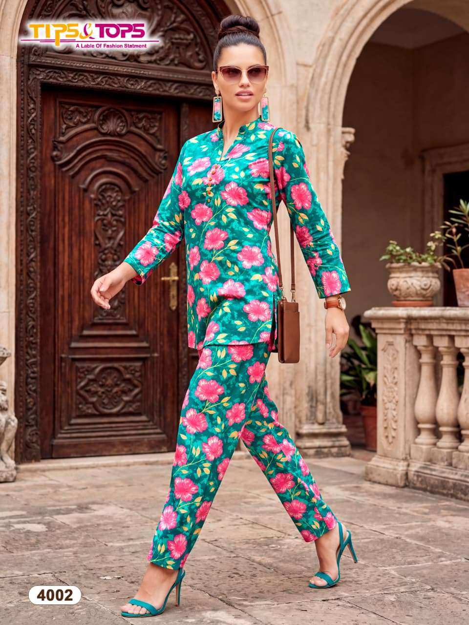 TIPS AND TOPS COTTON TRENDS VOL 4 COTTON PRINT LADIES SUMMER WEAR CO-ORD SET