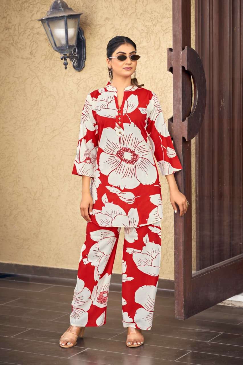 TIPS AND TOPS FASHION BEATS VOL 14 RAYON PRINT FANCY WEAR LADIES CO-ORD SET