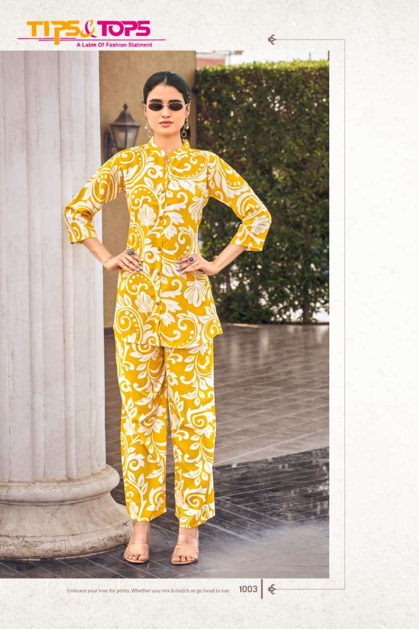 TIPS AND TOPS FASHION BEATS VOL 14 RAYON PRINT FANCY WEAR LADIES CO-ORD SET