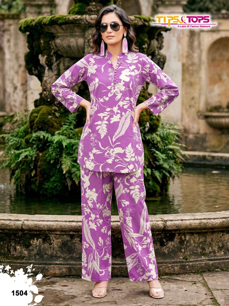 TIPS AND TOPS FASHION BEATS VOL 15 RAYON PRINT FANCY SUMMER WEAR LADIES CO-ORD SET