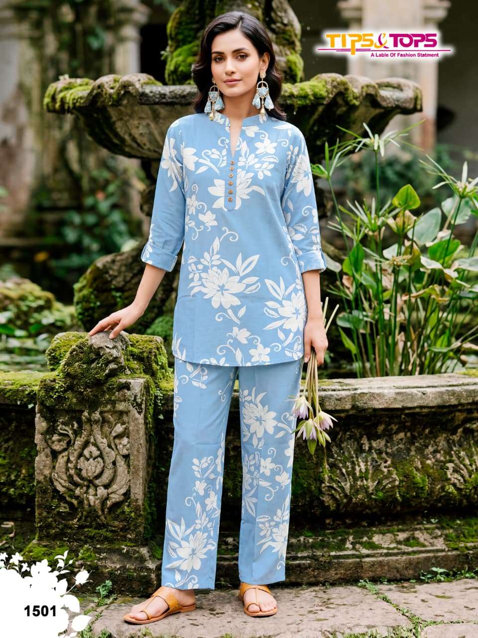 TIPS AND TOPS FASHION BEATS VOL 15 RAYON PRINT FANCY SUMMER WEAR LADIES CO-ORD SET