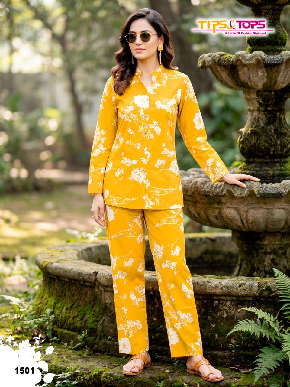 TIPS AND TOPS FASHION BEATS VOL 15 RAYON PRINT FANCY SUMMER WEAR LADIES CO-ORD SET