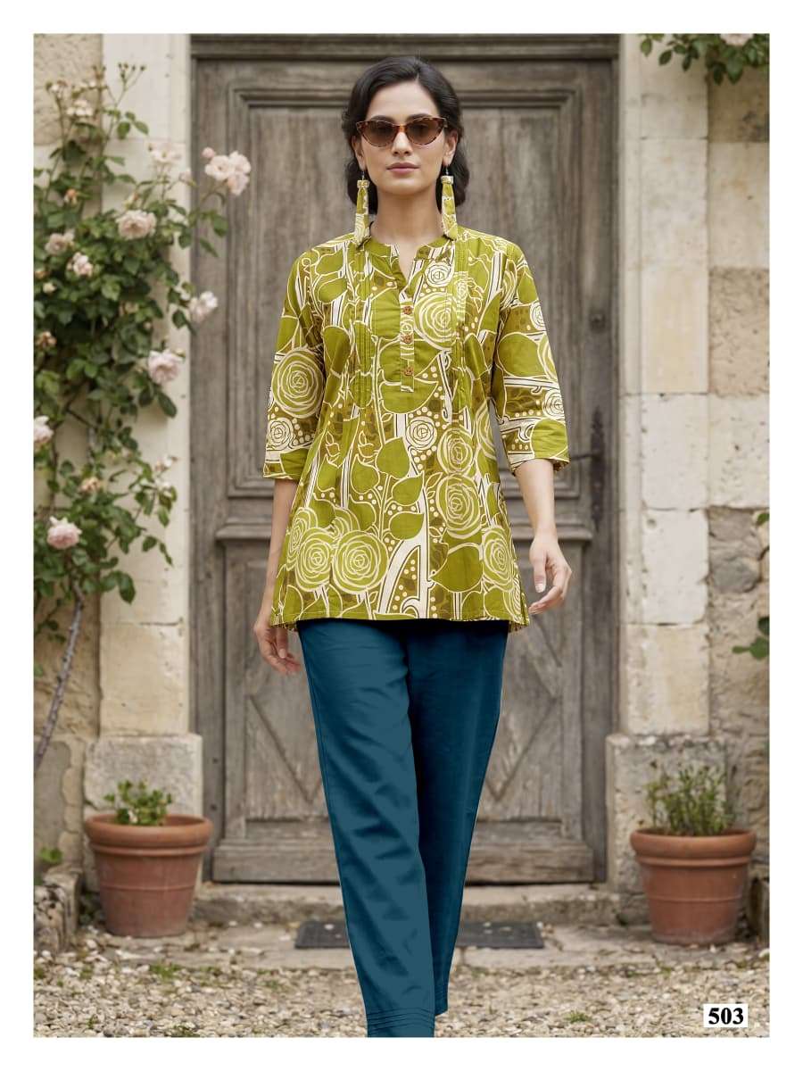 TIPS AND TOPS VICTORIA VOL 5 COTTON PRINT FANCY SUMMER WEAR LADIES TOP