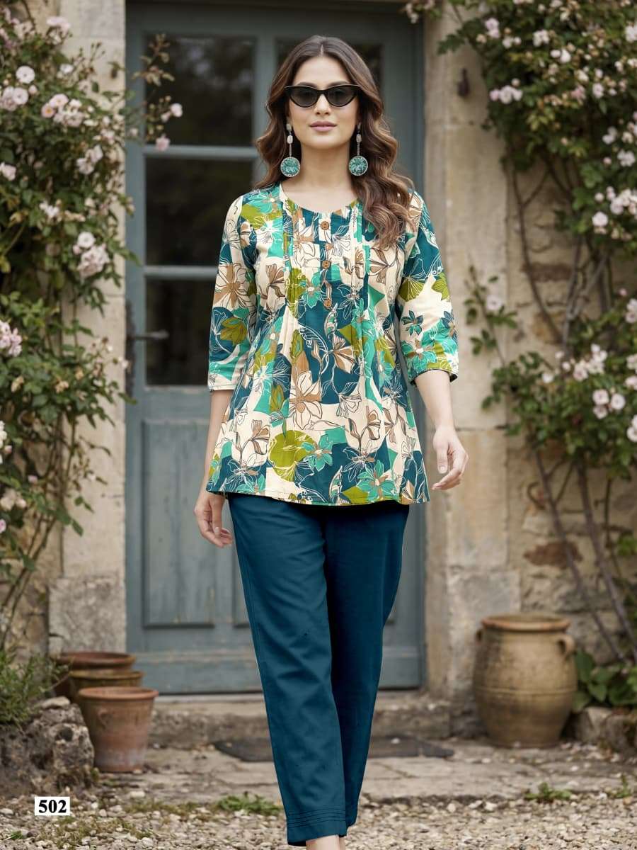 TIPS AND TOPS VICTORIA VOL 5 COTTON PRINT FANCY SUMMER WEAR LADIES TOP
