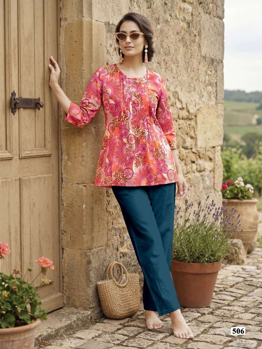 TIPS AND TOPS VICTORIA VOL 5 COTTON PRINT FANCY SUMMER WEAR LADIES TOP