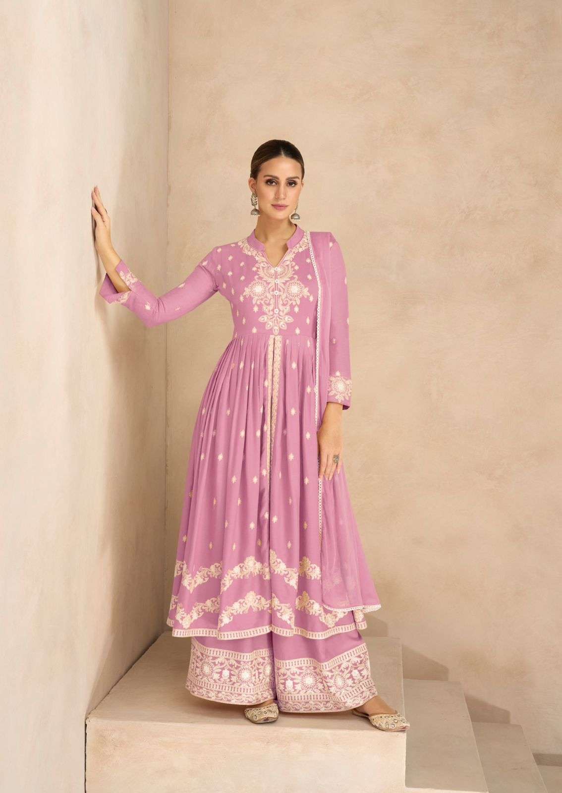 VAMIKA LAKHNAVI VOL 6 GOLD LIST RAYON FANCY LUCKNOWI WORKS LADIES PARTY WEAR LADIES SUIT