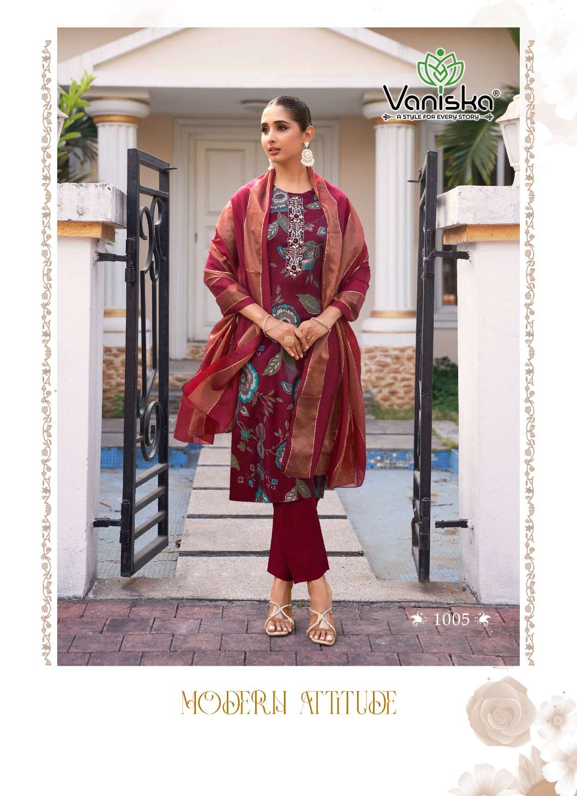 VANISKA TRENDY TRENDY TOUCH VOL 1 STRAIGHT STYLE  KURTI WITH PANT &  DUPATTA SET 