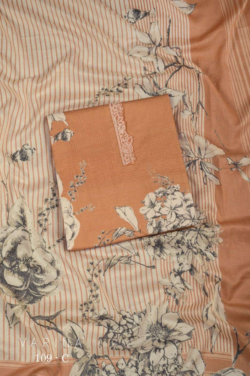 VARINA FAB D NO 109 COTTON DIGITAL PRINT WITH EMBROIDERY WORK SUIT