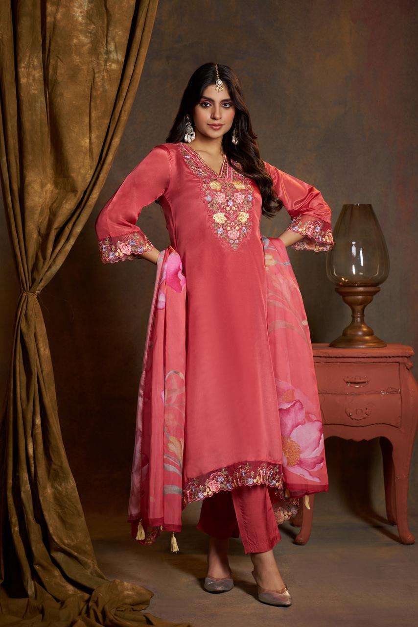 VAZI FASHION JANVI  SILK BEAUTIFUL EMBROIDERY DESIGNER PARTY WEAR LADIES SUIT