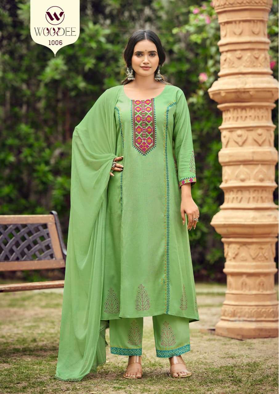 WOODEE SAANVI RAYON FANCY WORKS LADIES 3PCS SET COLLECTION 