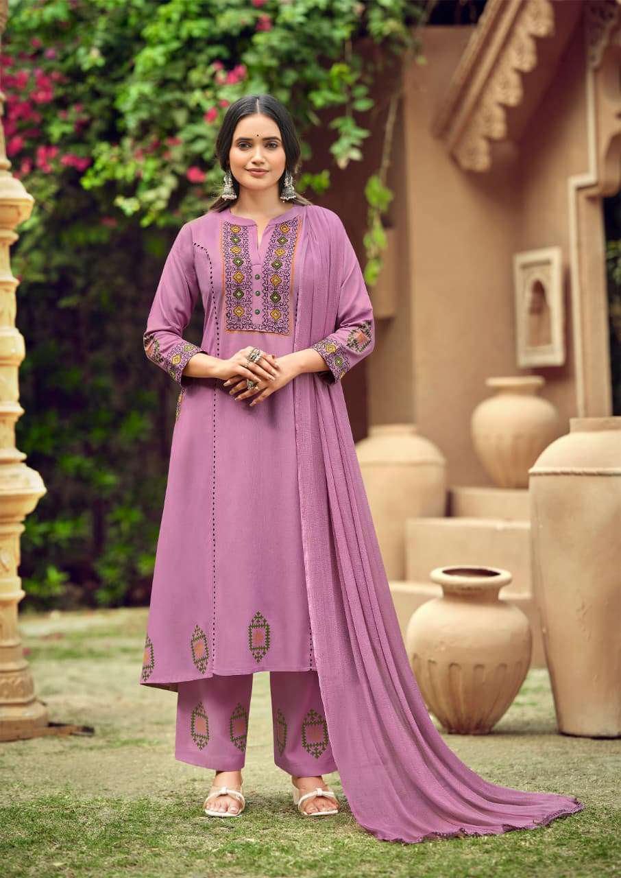 WOODEE SAANVI RAYON FANCY WORKS LADIES 3PCS SET COLLECTION 