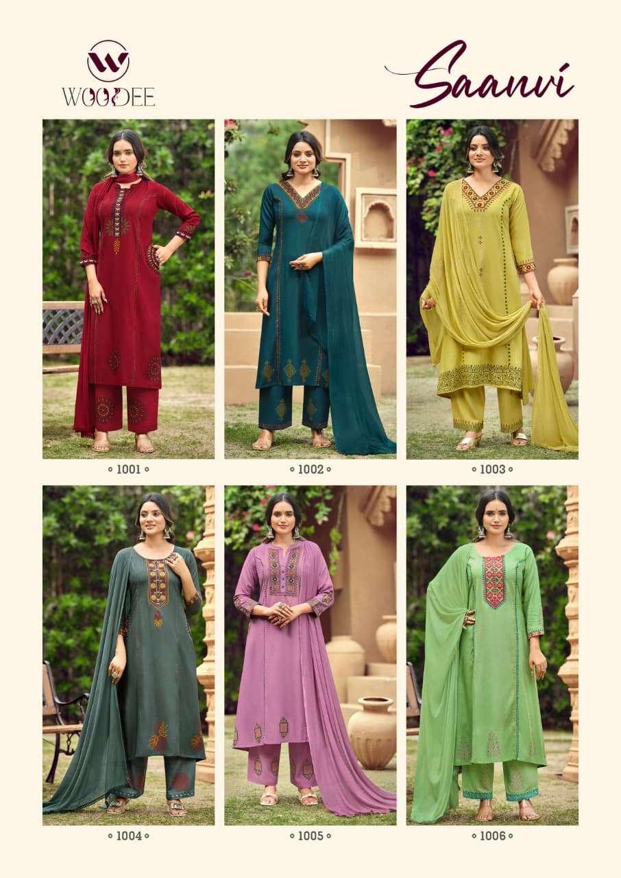 WOODEE SAANVI RAYON FANCY WORKS LADIES 3PCS SET COLLECTION 