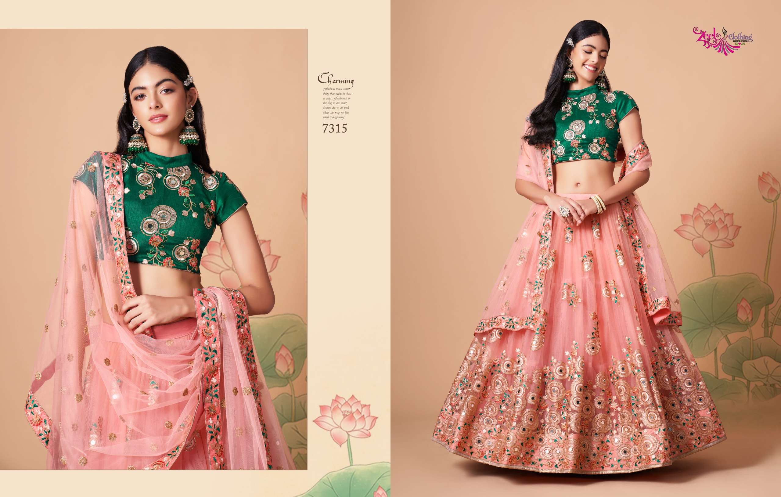 ZEEL CLOTHING NEO ROMANTIC VOL 3 SILK DESIGNER WORK FESTIVE WEAR LEHENGA CHOLI COLLECTION