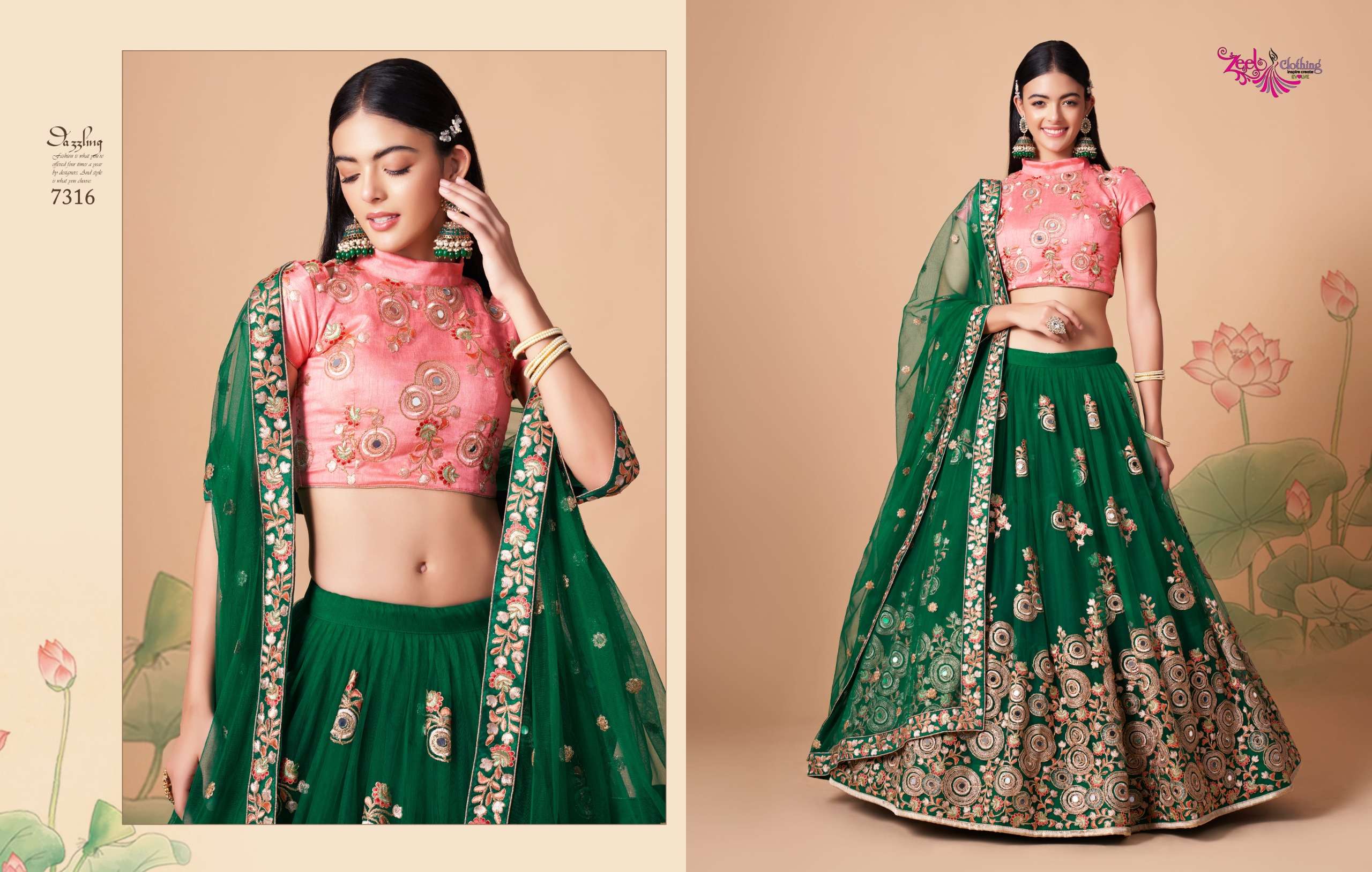 ZEEL CLOTHING NEO ROMANTIC VOL 3 SILK DESIGNER WORK FESTIVE WEAR LEHENGA CHOLI COLLECTION