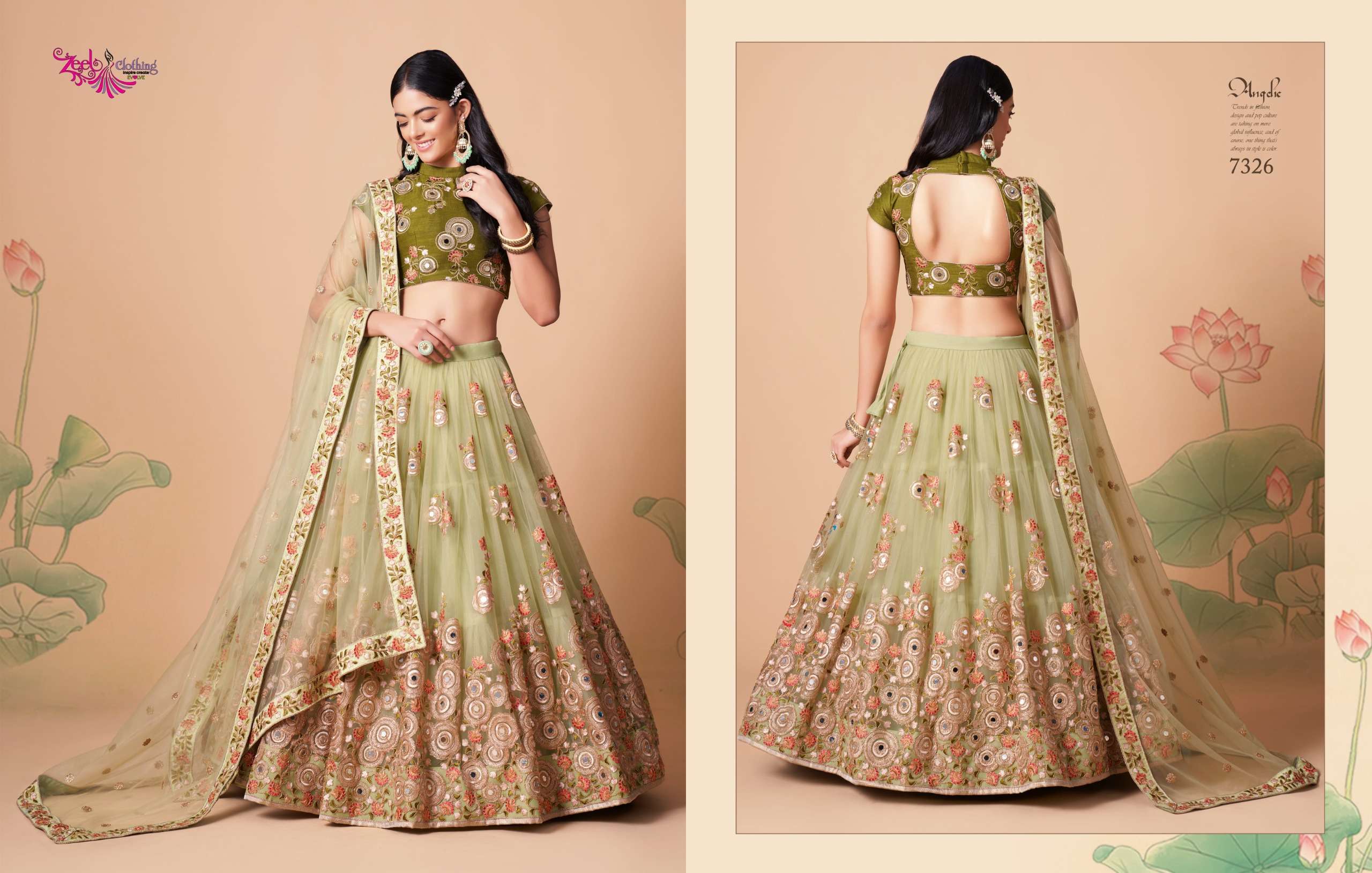 ZEEL CLOTHING NEO ROMANTIC VOL 3 SILK DESIGNER WORK FESTIVE WEAR LEHENGA CHOLI COLLECTION