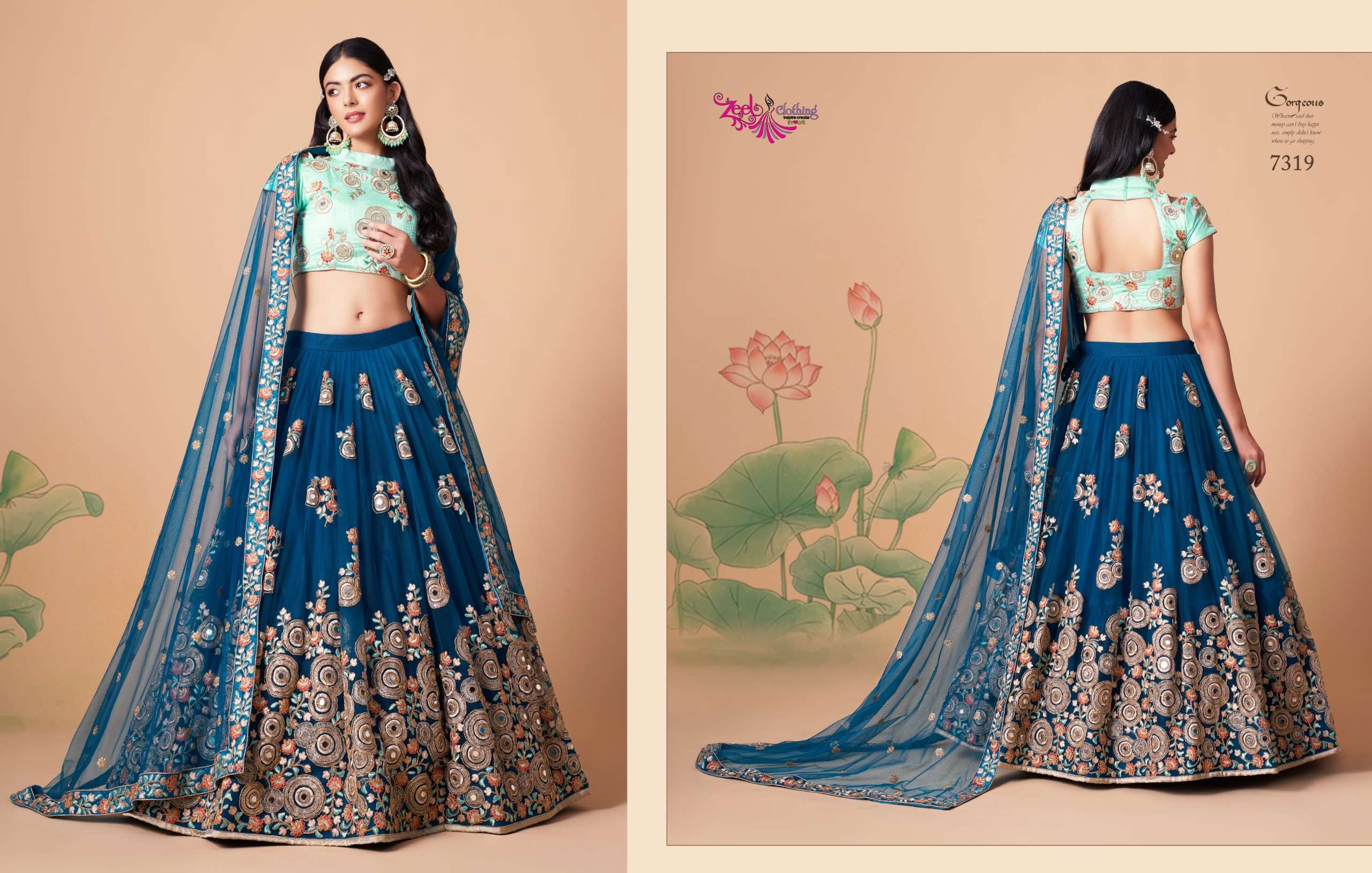 ZEEL CLOTHING NEO ROMANTIC VOL 3 SILK DESIGNER WORK FESTIVE WEAR LEHENGA CHOLI COLLECTION