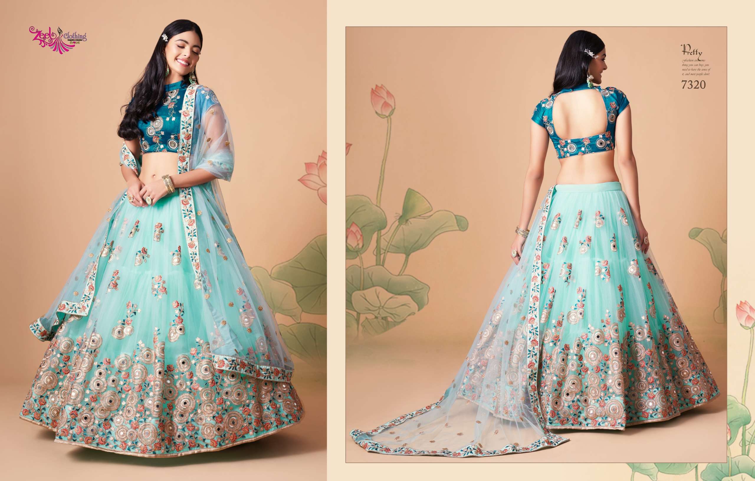 ZEEL CLOTHING NEO ROMANTIC VOL 3 SILK DESIGNER WORK FESTIVE WEAR LEHENGA CHOLI COLLECTION