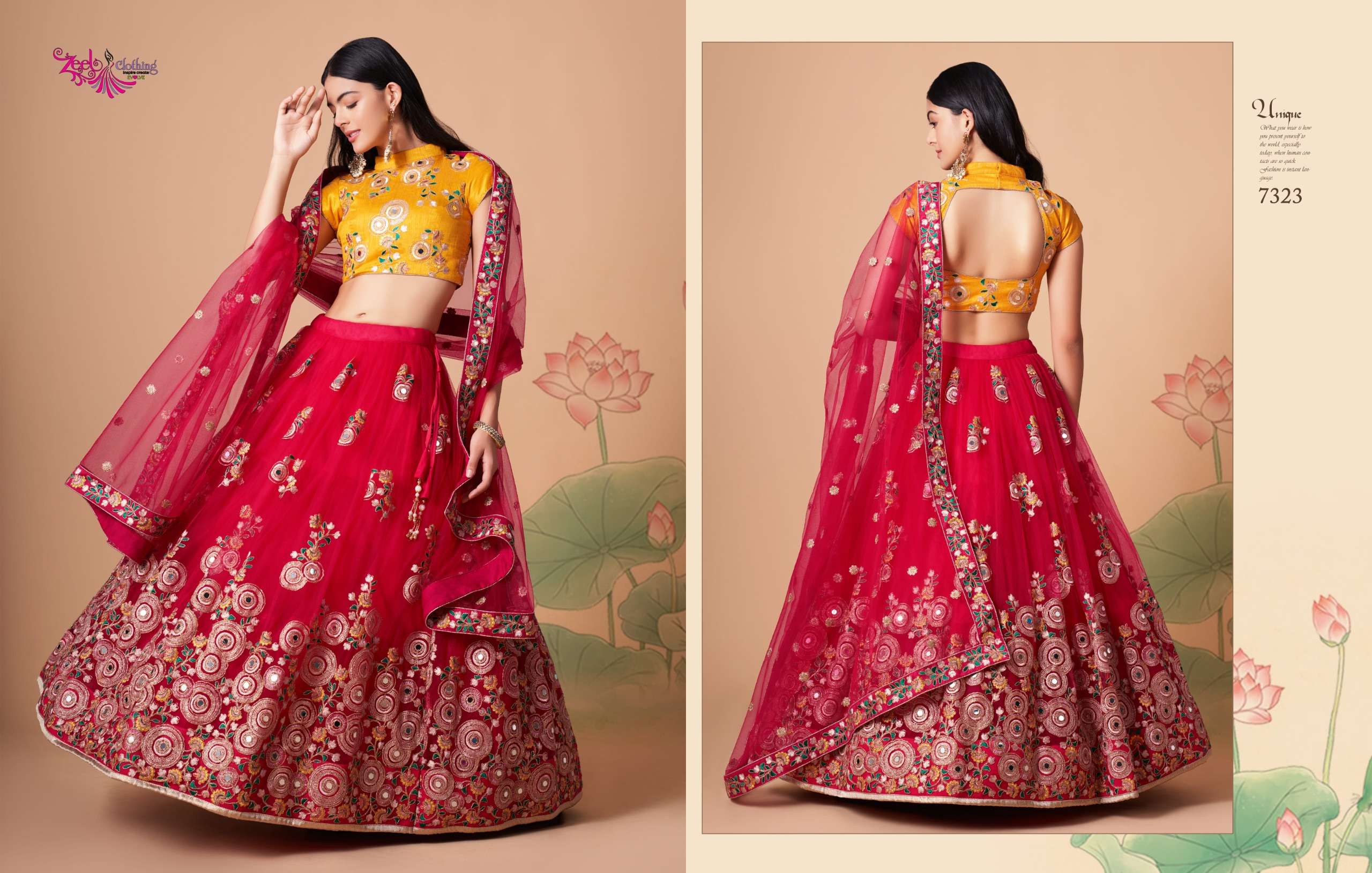 ZEEL CLOTHING NEO ROMANTIC VOL 3 SILK DESIGNER WORK FESTIVE WEAR LEHENGA CHOLI COLLECTION
