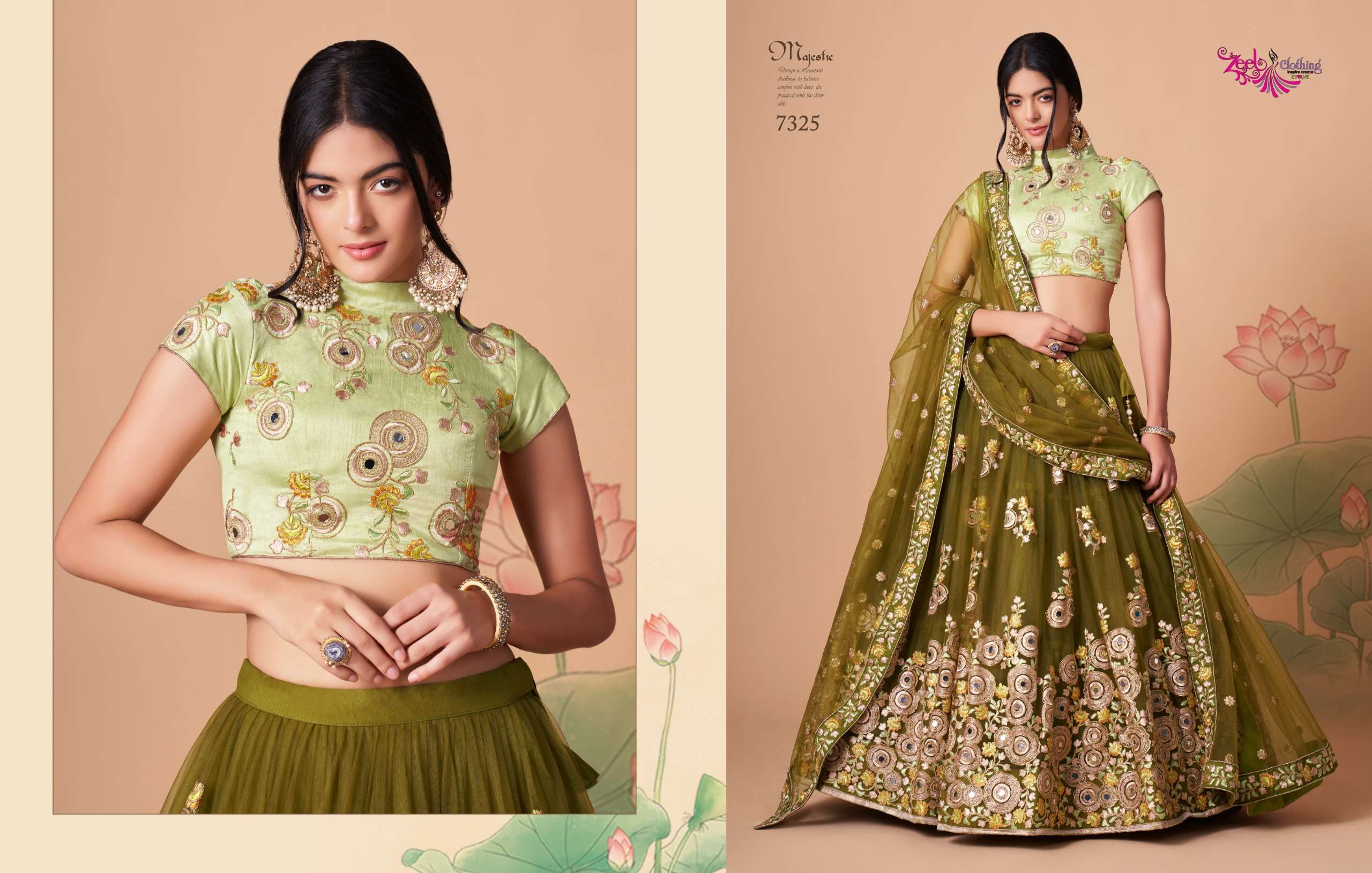 ZEEL CLOTHING NEO ROMANTIC VOL 3 SILK DESIGNER WORK FESTIVE WEAR LEHENGA CHOLI COLLECTION