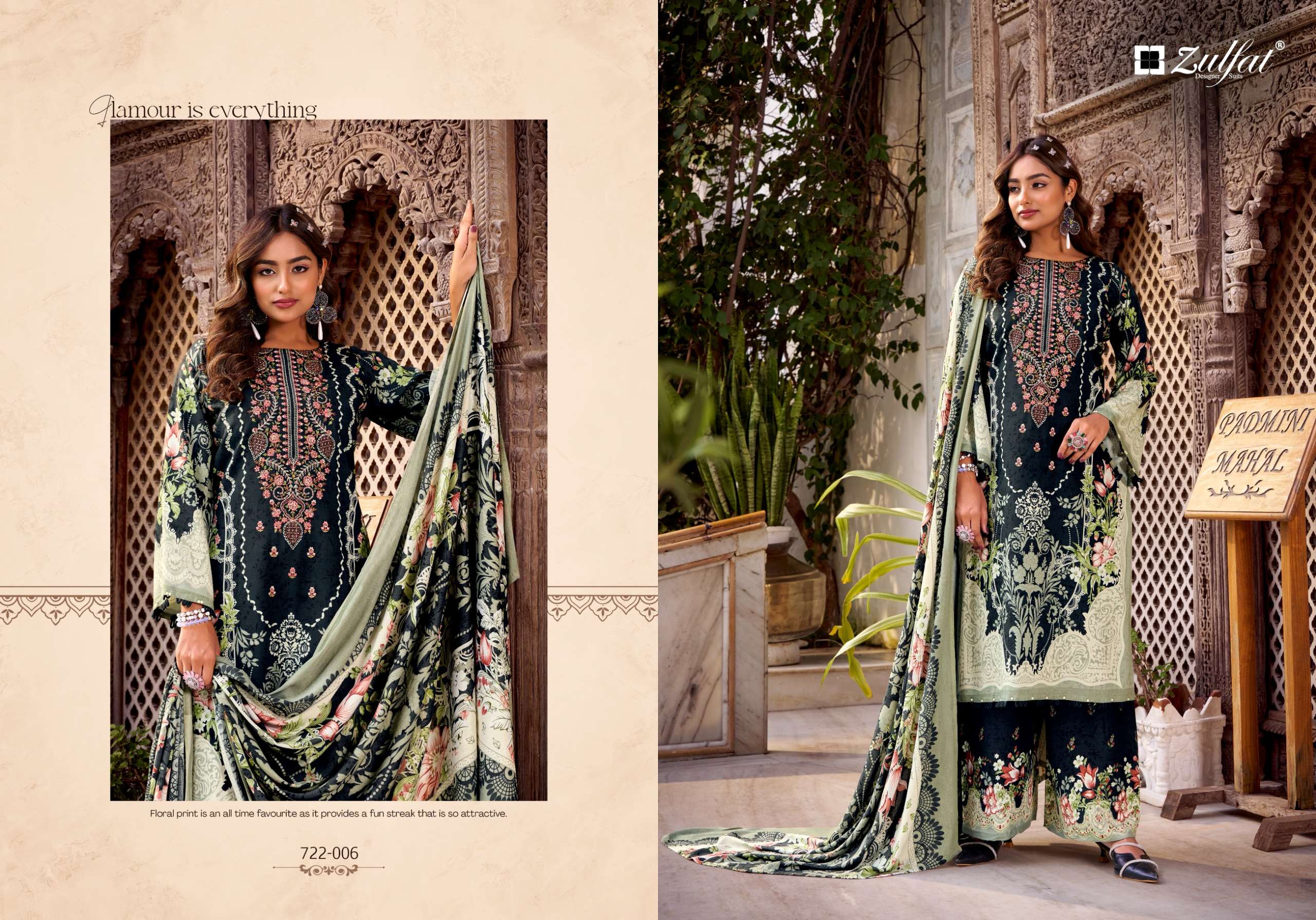 ZULFAT DESIGNER SUITS DILRUBA VOL 2 RAYON DIGITAL PRINT WITH HAND WORK SUIT