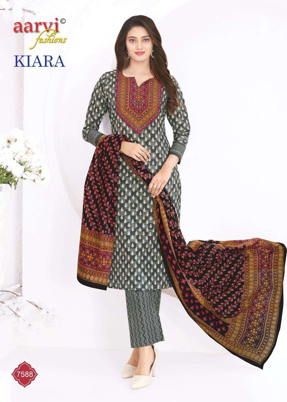 AARVI FASHION KIARA VOL 1 COTTON PRINT LADIES KURTI BOTTOM AND DUPATTA SET 