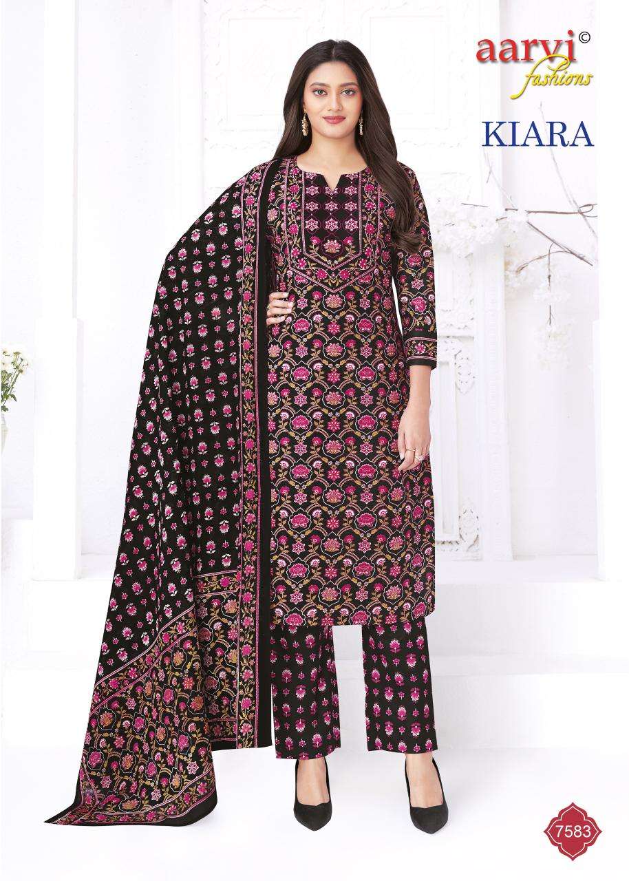 AARVI FASHION KIARA VOL 1 COTTON PRINT LADIES KURTI BOTTOM AND DUPATTA SET 