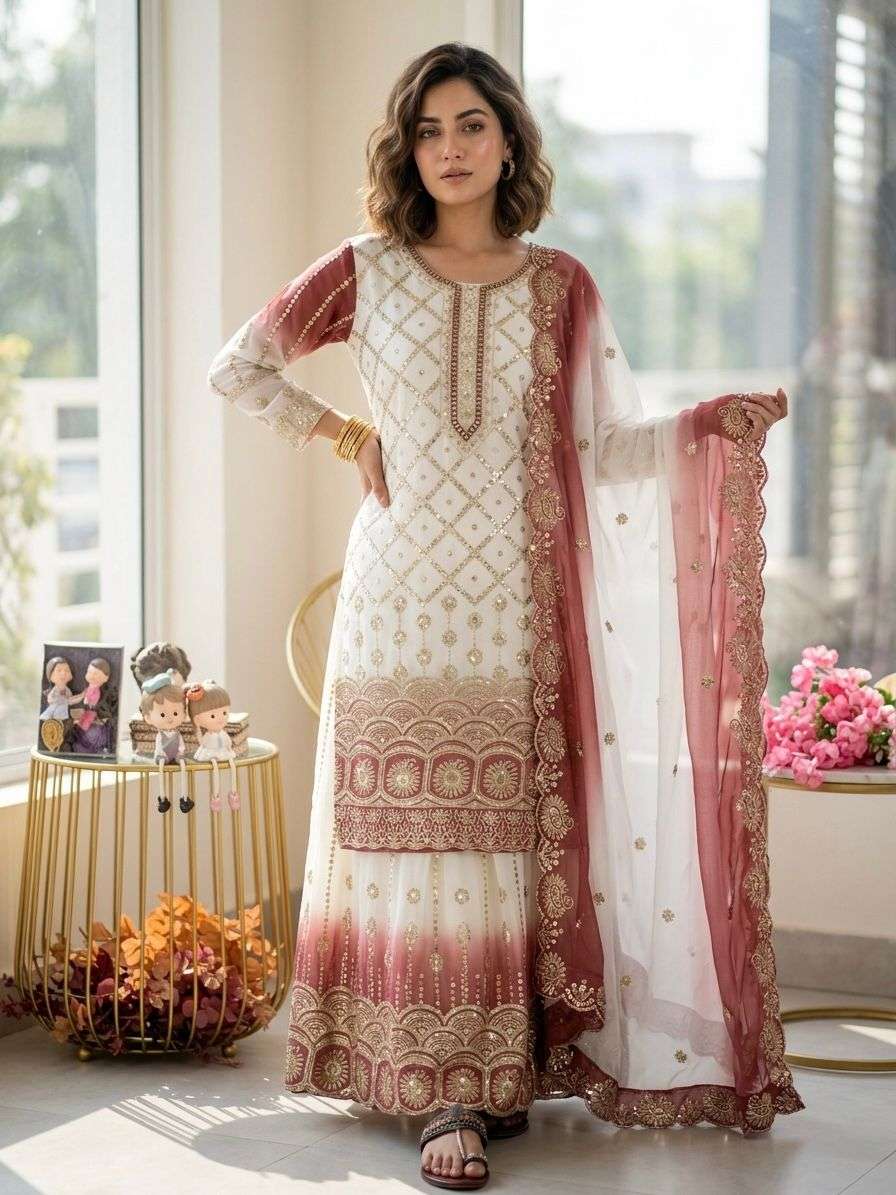 AD 223 GEORGETTE HEAVY DESIGNER PARTY WEAR LADIES SUIT