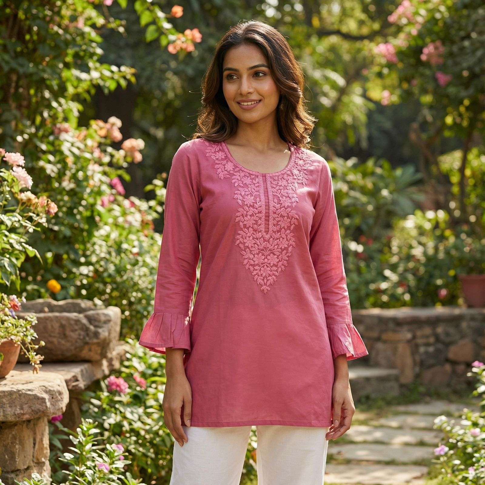 AI FASHION CHARMI VOL 2 RAYON FANCY CHIKANKARI WORK SHORT KURTI 