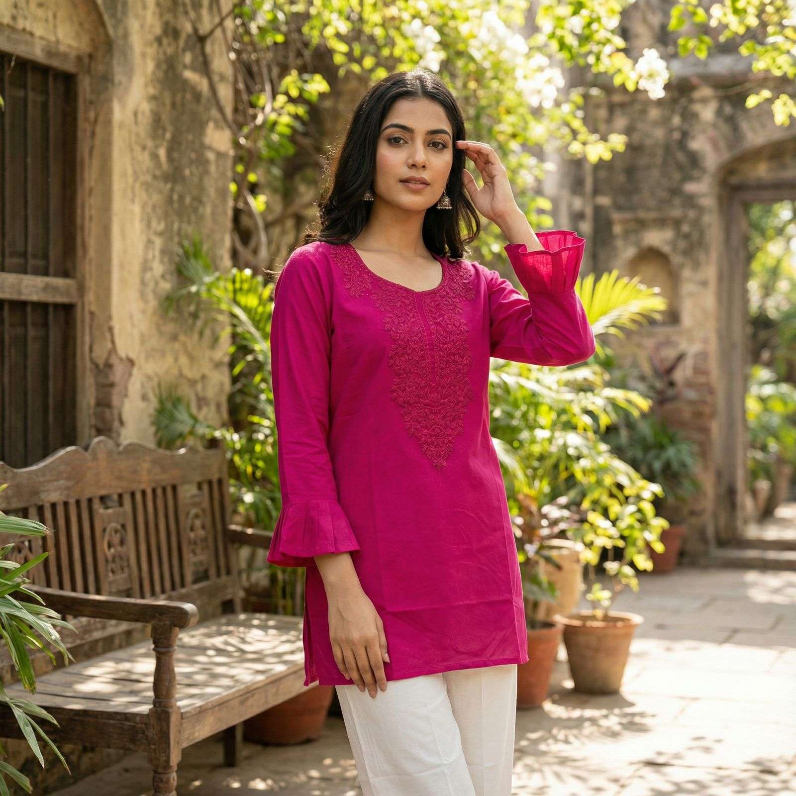 AI FASHION CHARMI VOL 2 RAYON FANCY CHIKANKARI WORK SHORT KURTI 