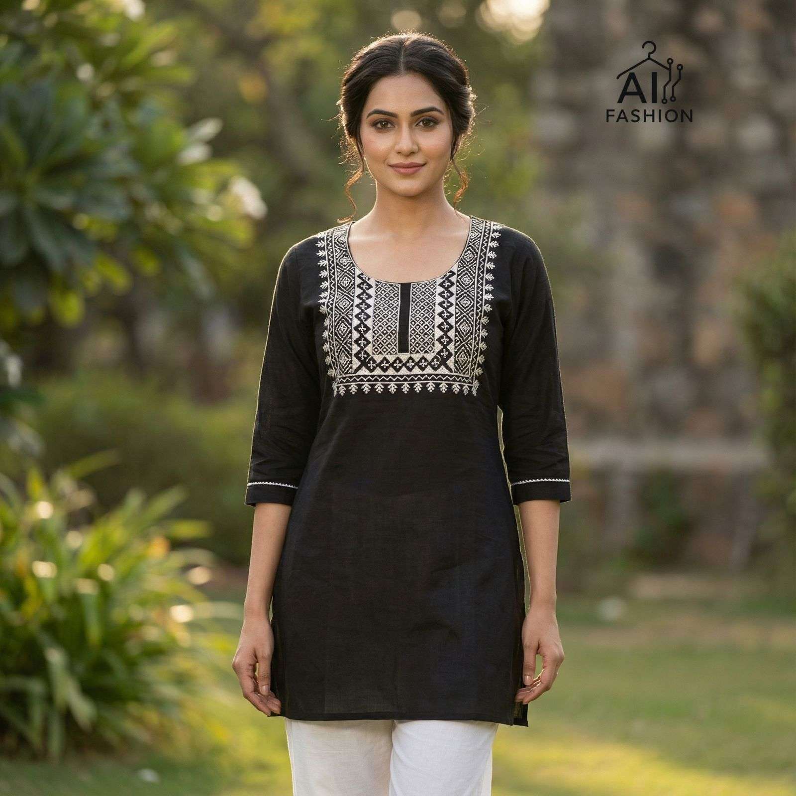 AI FASHION CHARMI VOL 3 RAYON FANCY WORK SUMMER WEAR SHORT KURTI	