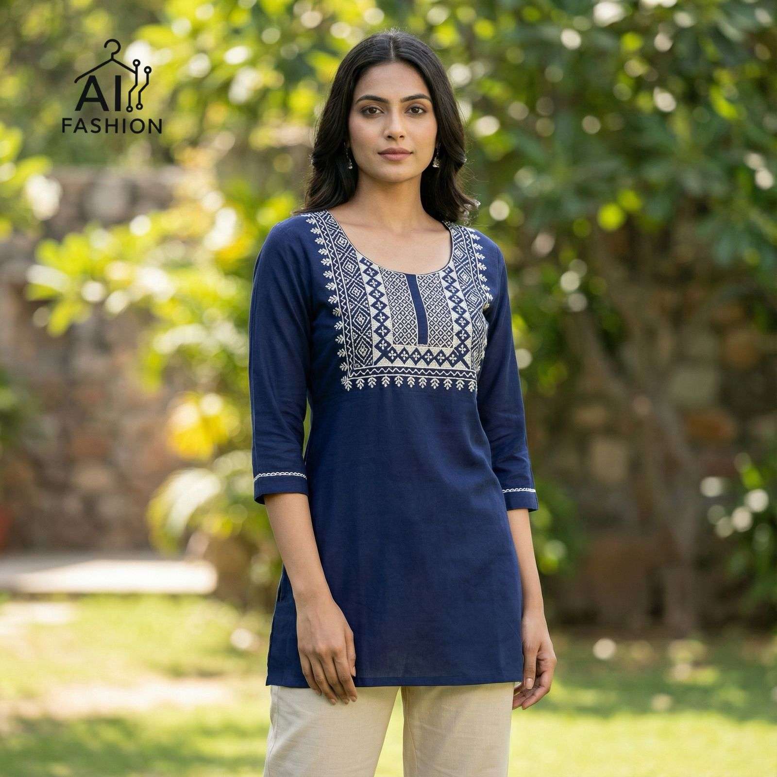 AI FASHION CHARMI VOL 3 RAYON FANCY WORK SUMMER WEAR SHORT KURTI	