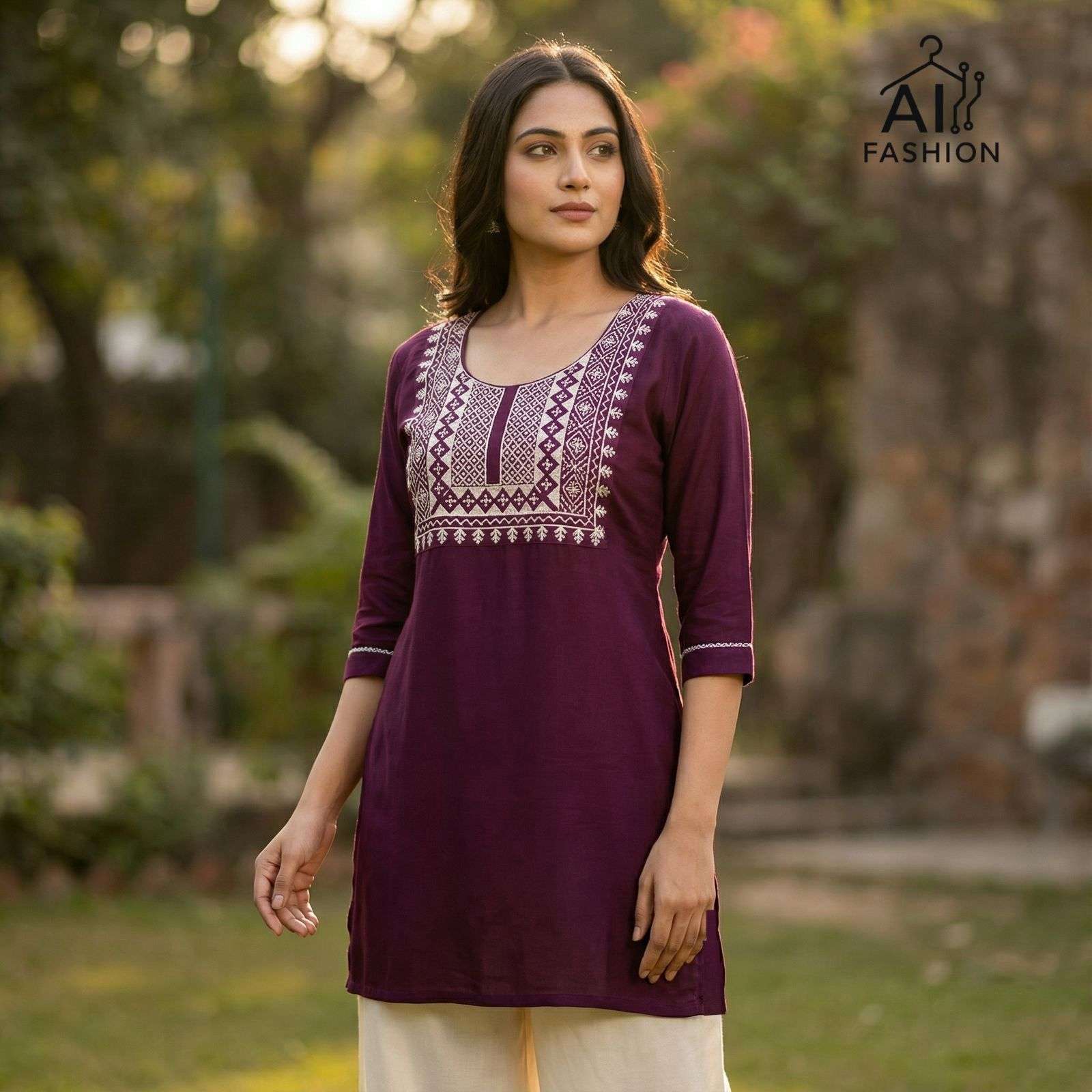 AI FASHION CHARMI VOL 3 RAYON FANCY WORK SUMMER WEAR SHORT KURTI	