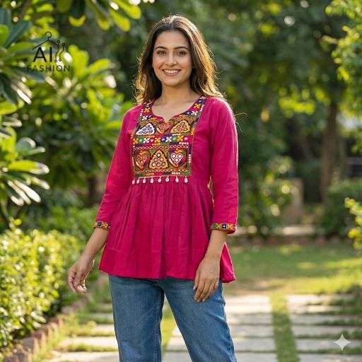 AI FASHION GAMTHI TOPS RAYON FANCY SUMMER WEAR LADIES TOP