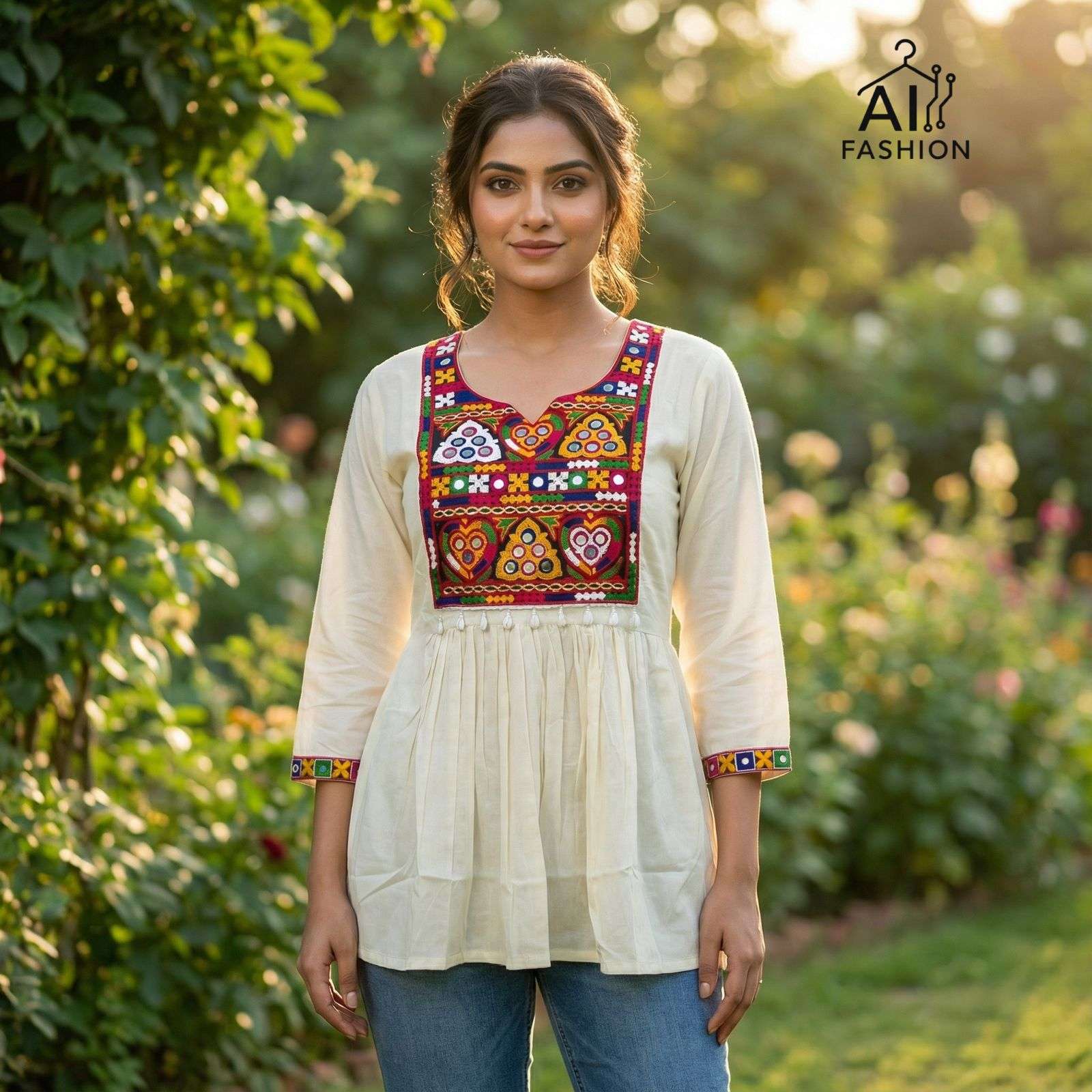 AI FASHION GAMTHI TOPS RAYON FANCY SUMMER WEAR LADIES TOP