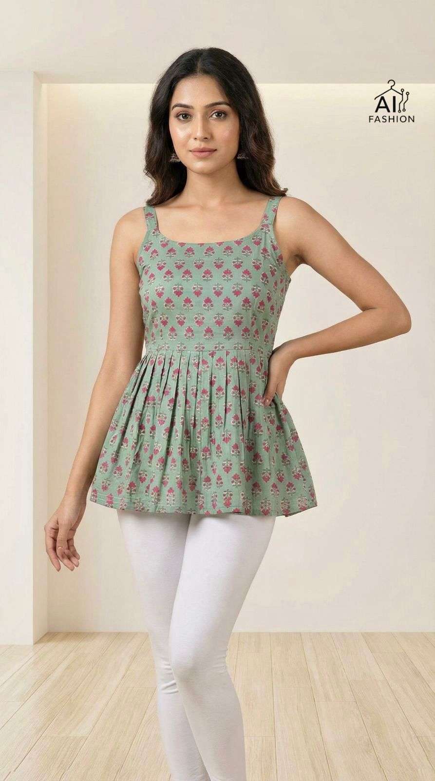 AI SUMMER TOPS COTTON PRINTED SUMMER WEAR LADIES TOP