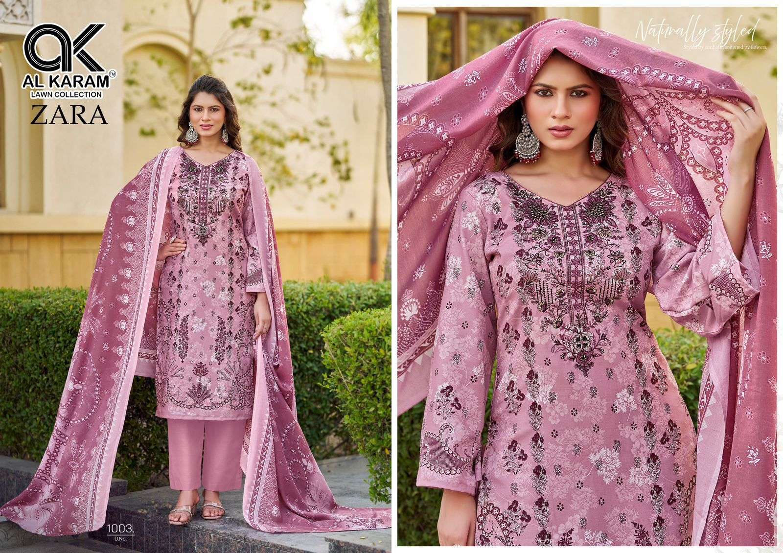 AL KARAM ZARA COTTON DIGITAL PRINT WITH FANCY WORK SUIT