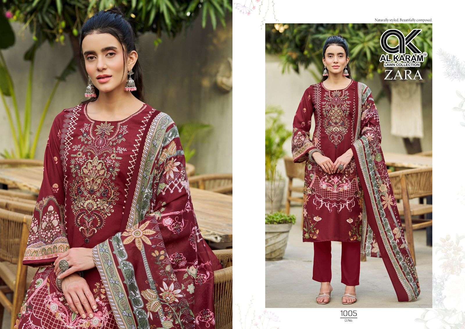 AL KARAM ZARA COTTON DIGITAL PRINT WITH FANCY WORK SUIT
