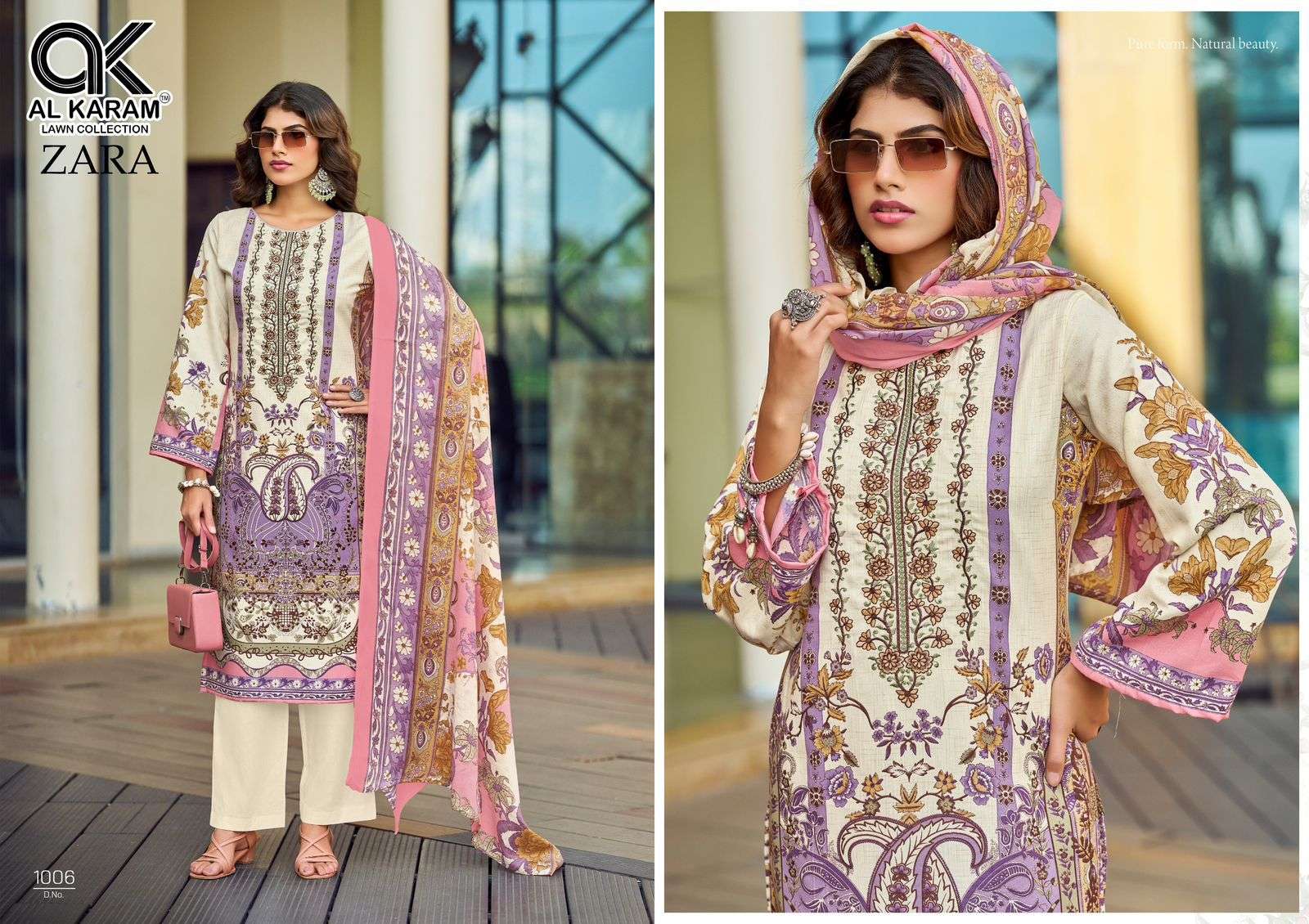 AL KARAM ZARA COTTON DIGITAL PRINT WITH FANCY WORK SUIT