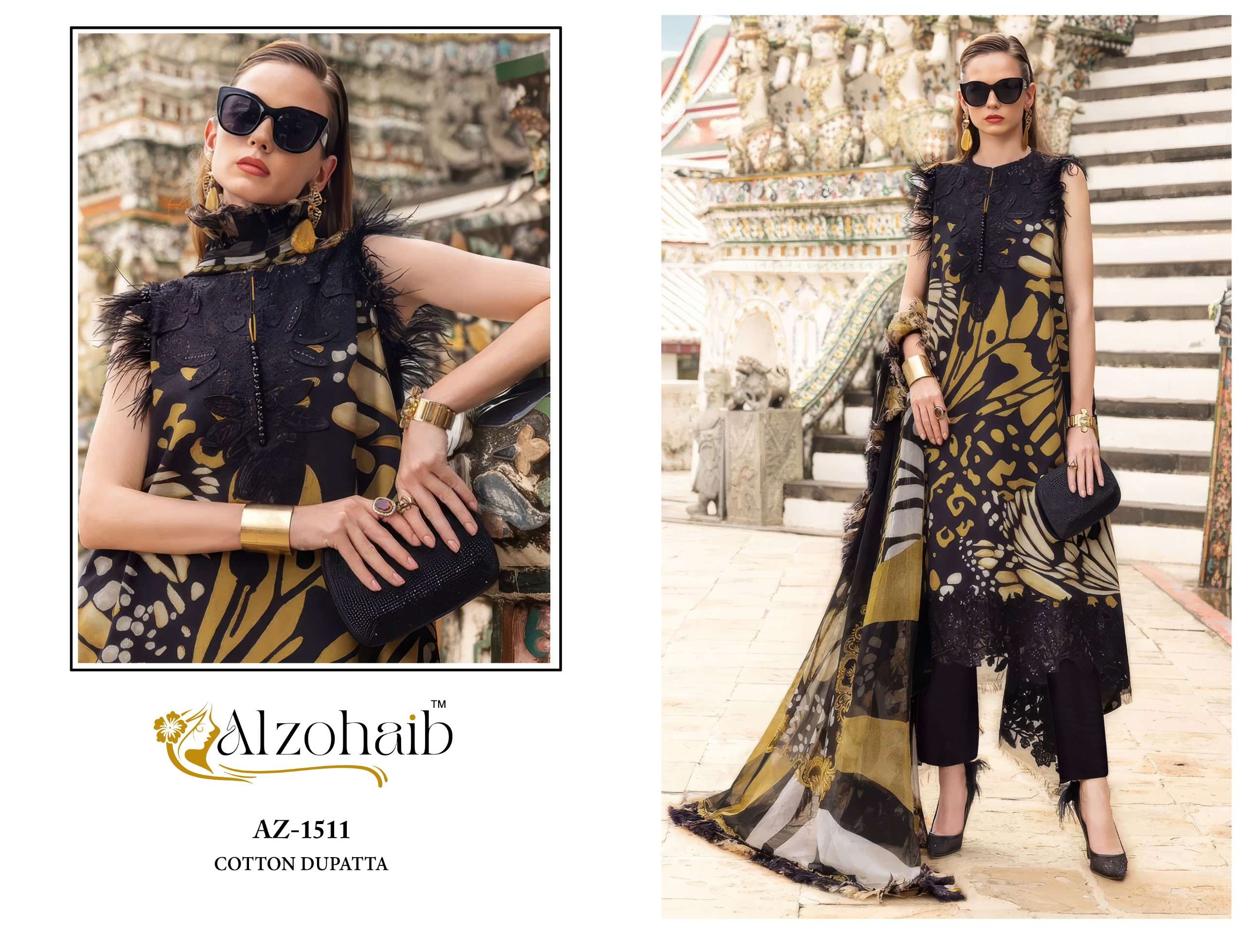 AL ZOHAIB AZ 1509 COTTON PATCH EMBROIDERY WORK SALWAR KAMEEZ 