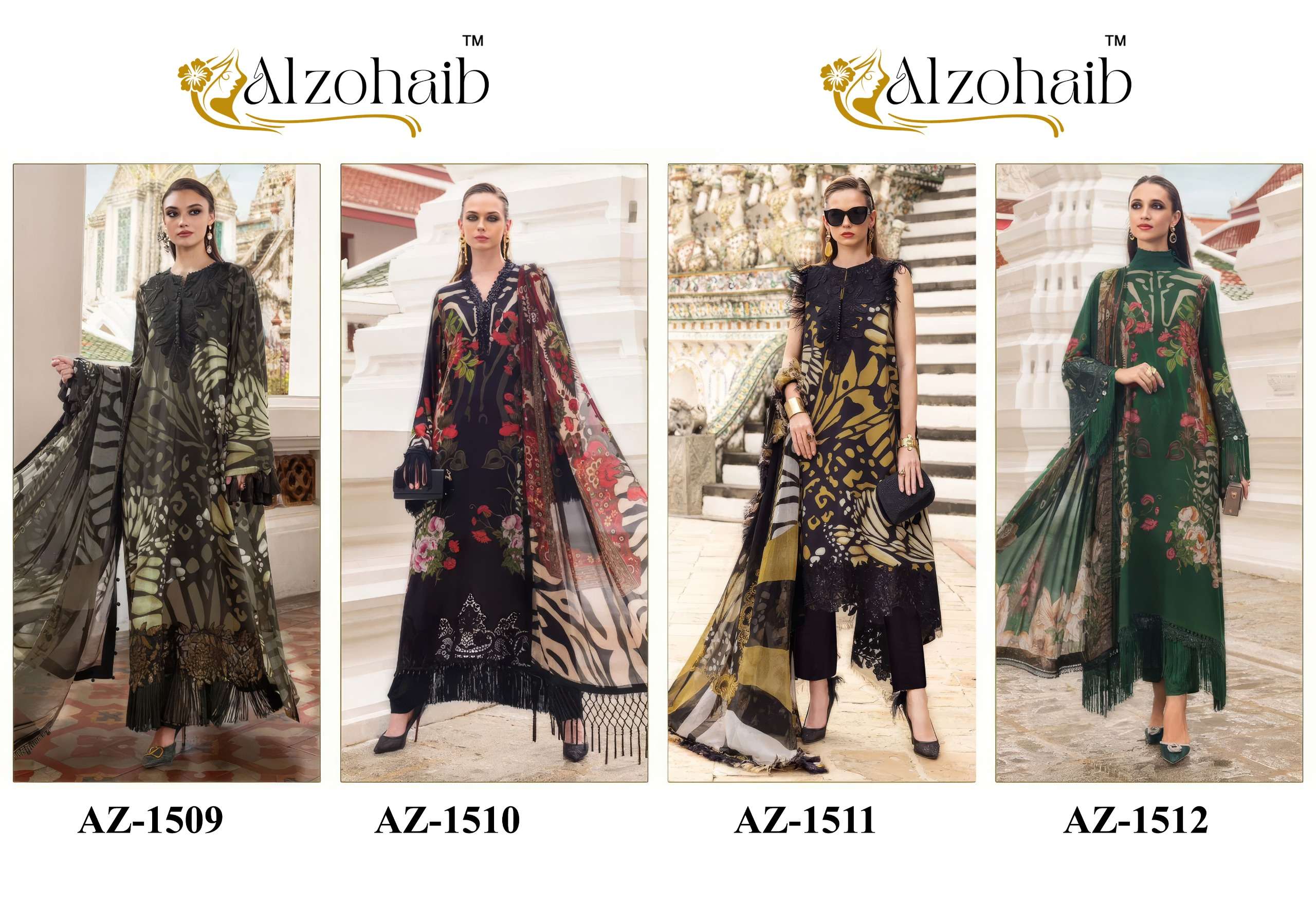 AL ZOHAIB AZ 1509 COTTON PATCH EMBROIDERY WORK SALWAR KAMEEZ 