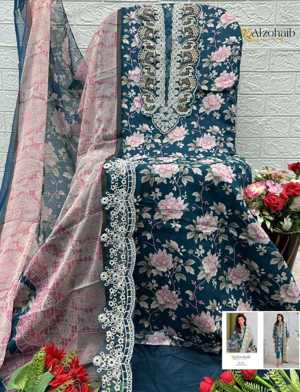 AL ZOHAIB NAZAKAT VOL 1 COTTON HEAVY PATCH EMBROIDERY WORKS SUIT