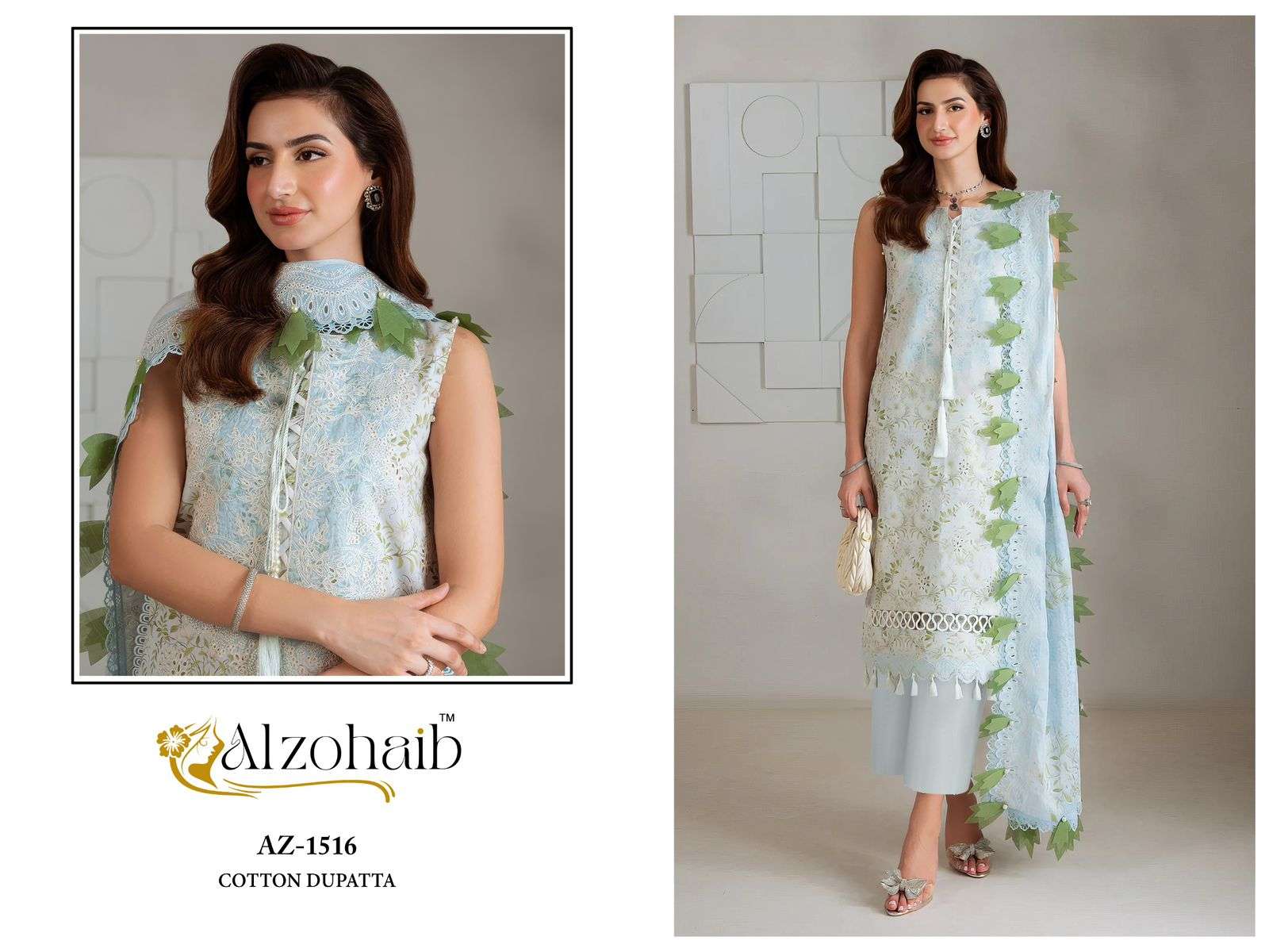AL ZOHAIB NAZAKAT VOL 1 COTTON HEAVY PATCH EMBROIDERY WORKS SUIT