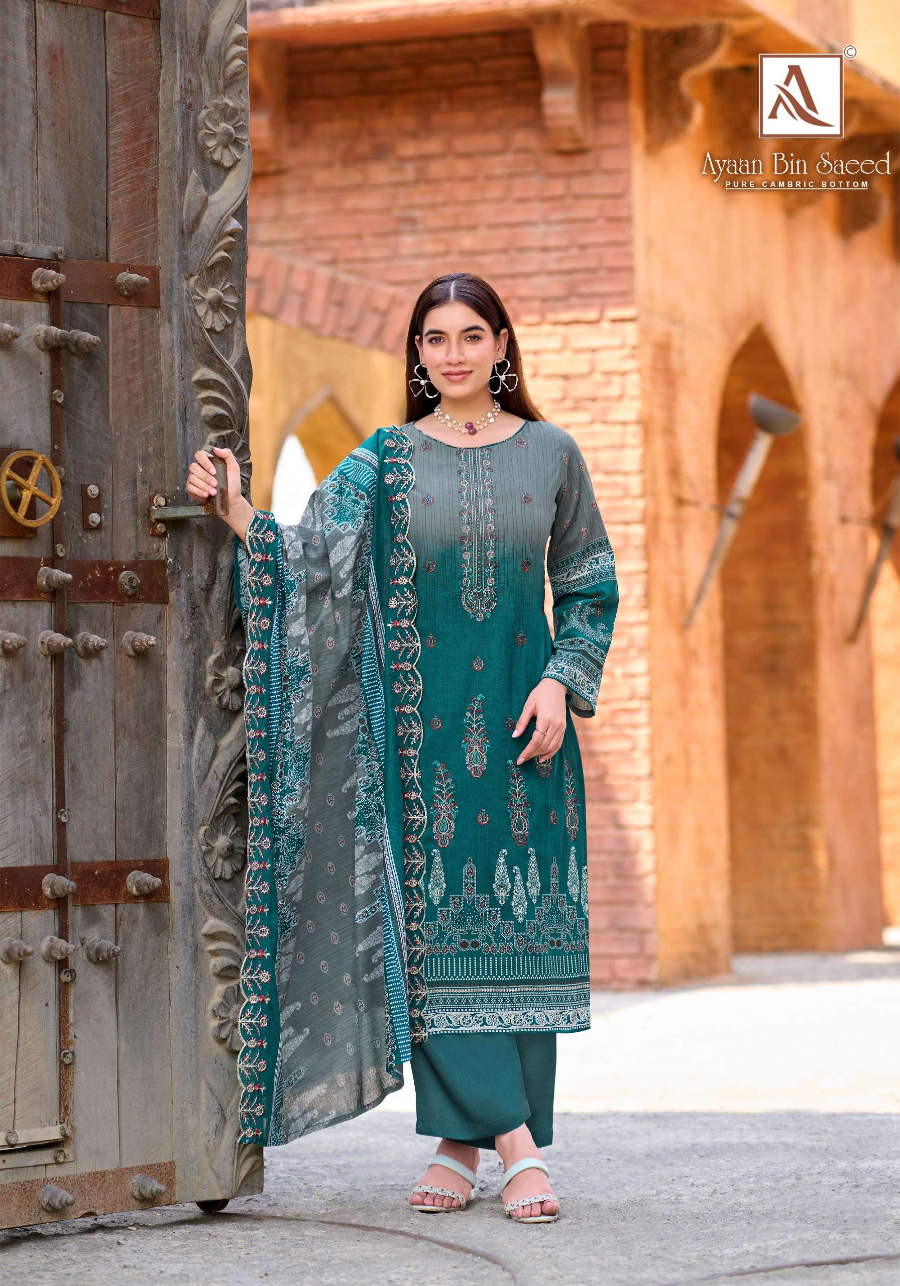 ALOK SUITS AYAAN BIN SAEED COTTON DIGITAL PRINT WITH FANCY EMBROIDERY WORK SUIT